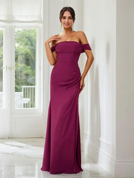 Sheath/Column Chiffon...