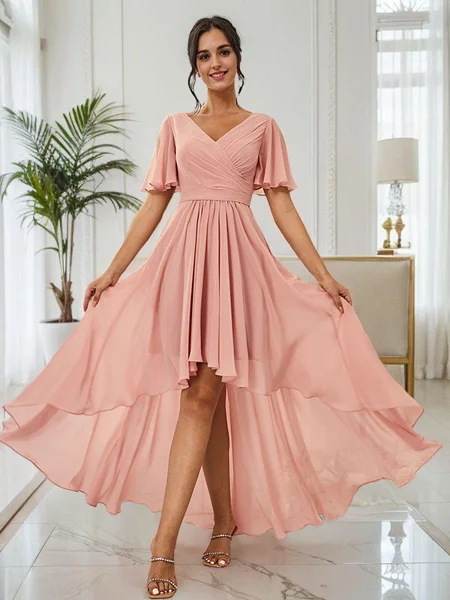 A-Line/Princess Chiffon...