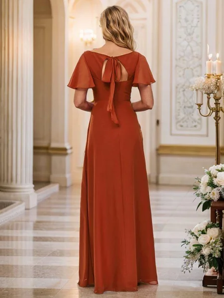 A-line/Princess Chiffon...