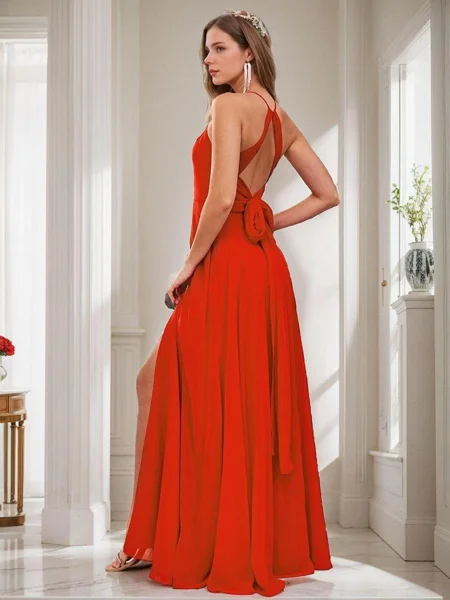 A-line/Princess Chiffon...