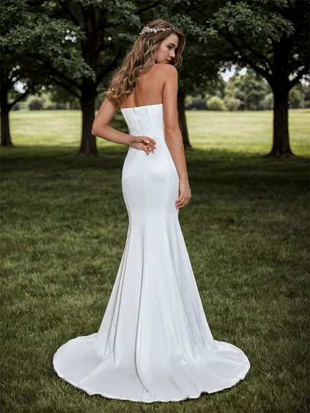 Sheath Charmeuse Pleated...