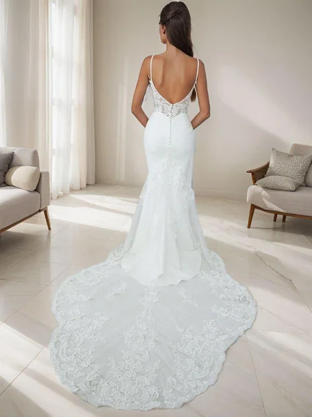 Sheath V-neck Appliques...