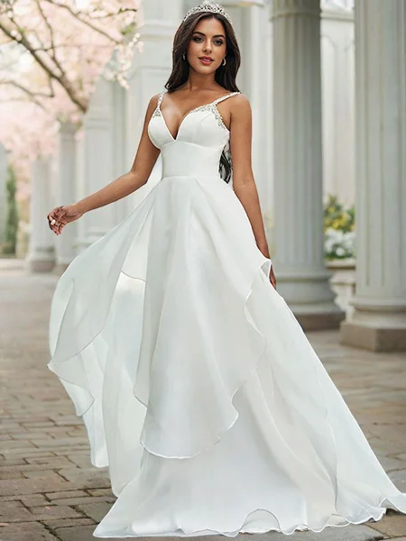 A-Line/Princess V-neck...