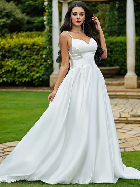 A-Line/Princess Satin...