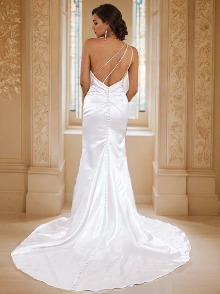 Sheath/Column Satin Ruched...