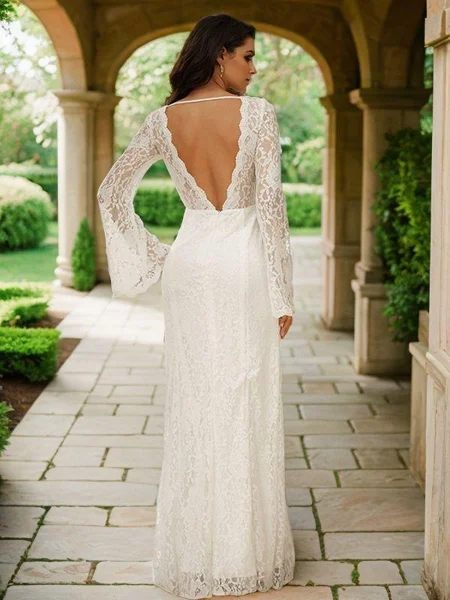 Sheath/Column Lace Scoop...