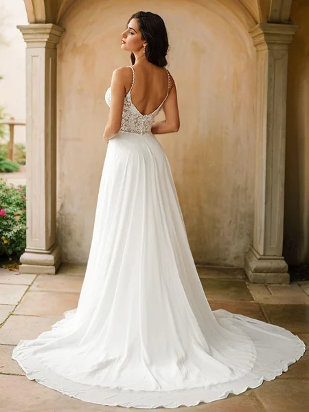 A-Line/Princess Chiffon...