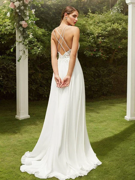 A-Line/Princess Chiffon...