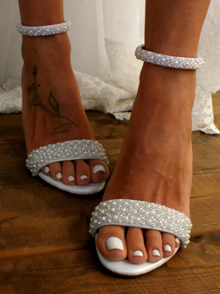 Women's PU With Pearl Peep...