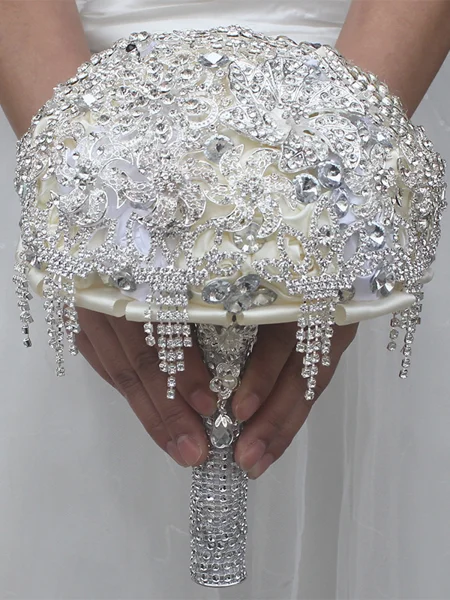 Charming Round Satin Bridal...