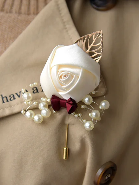 Romantic Free-Form Satin Boutonniere(Sold in a single piece)