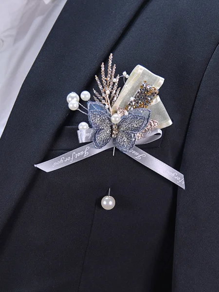 Gorgeous Free-Form Butterfly Boutonniere(Sold in a single piece)