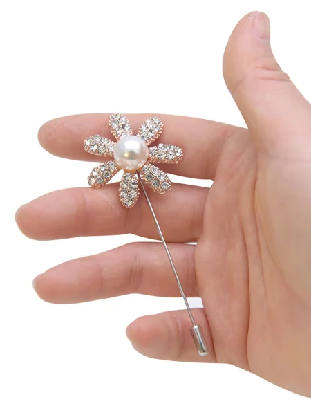 Pretty Free-Form Imitation Pearl Boutonniere(Sold in a single piece)