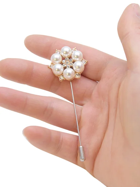 Romantic Free-Form Imitation Pearl Boutonniere(Sold in a single piece)