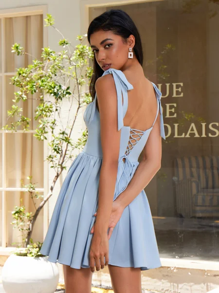 A-line Straps Bow...