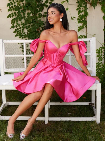 A-line Off-the-Shoulder Bow...