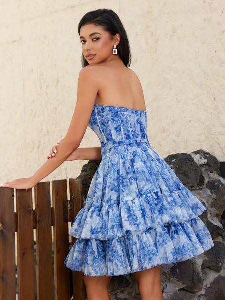 A-line Straight Cascading...