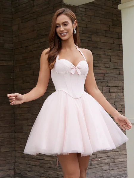 Ball-Gown Halter Bow...