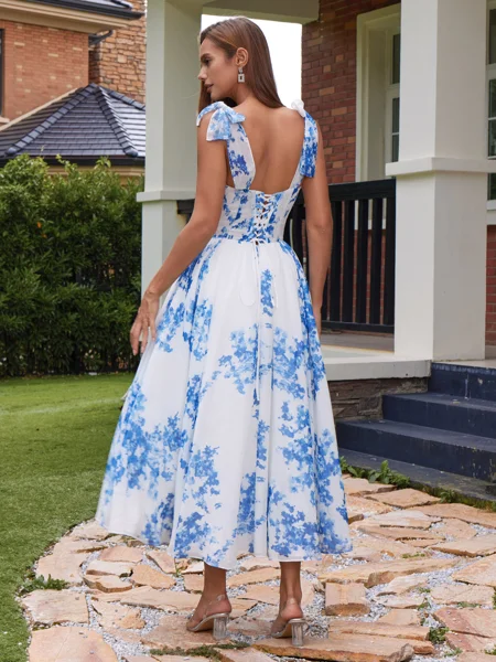 A-line Straps Bow...