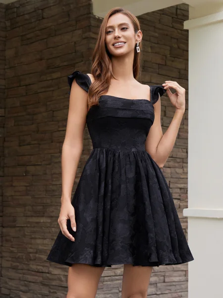 A-line Square Pleated...