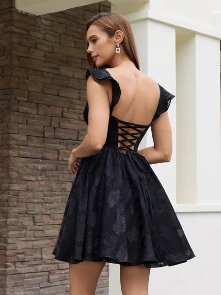 A-line Square Pleated...