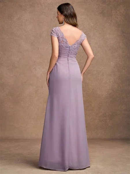 Sheath/Column Chiffon Lace...