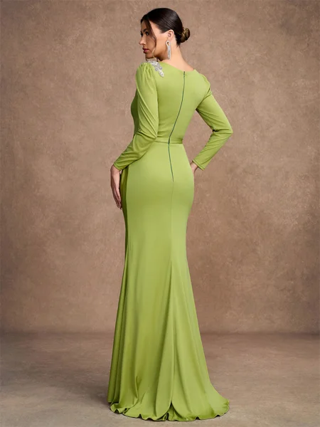 Sheath/Column Jersey Ruched...