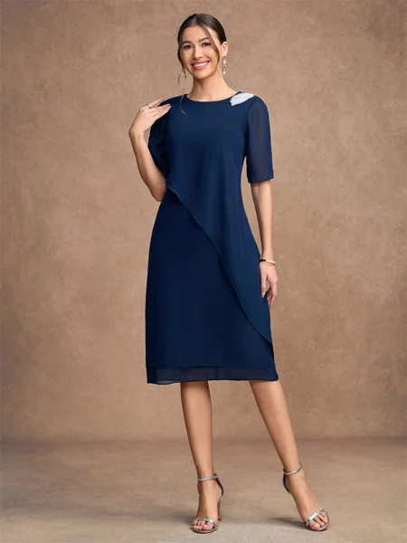 Sheath/Column Chiffon...