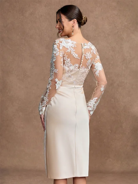Sheath/Column Satin Lace...