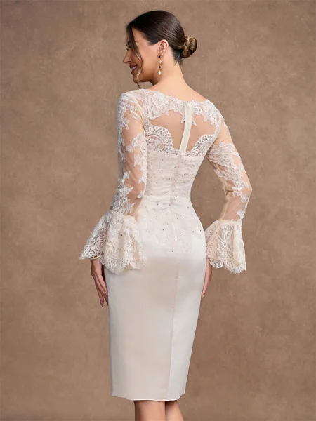Sheath/Column Satin Lace...
