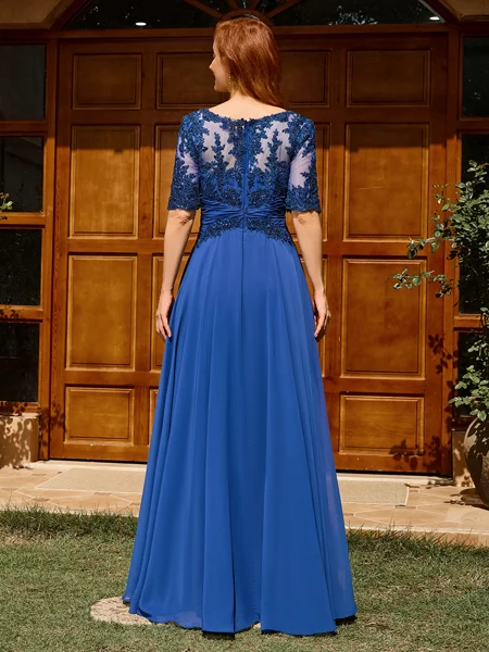 A-line Scoop 1/2 Sleeves...