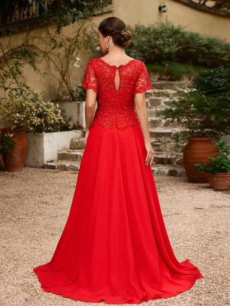 A-Line/Princess Chiffon...