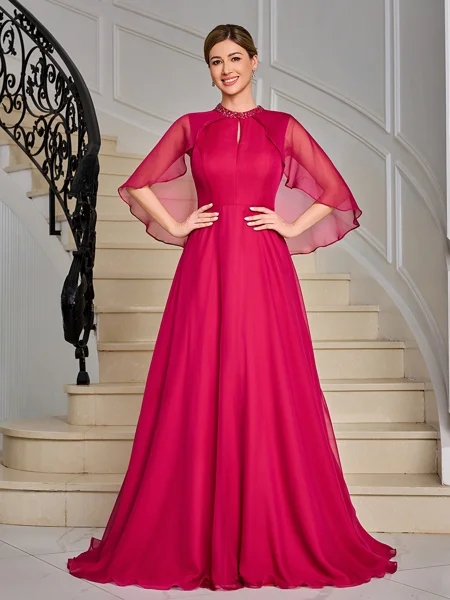 A-line Scoop Floor-Length...