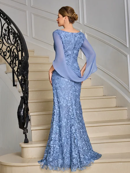 Sheath V-neck Appliques...