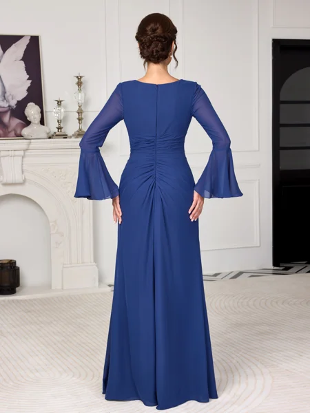 Sheath V-neck Long Sleeves...