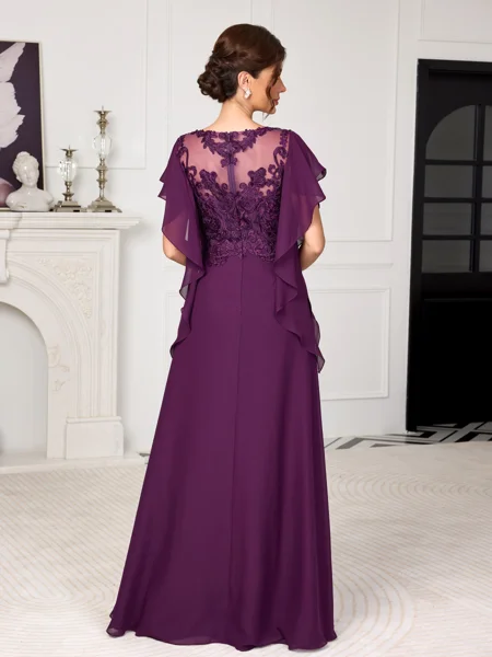 A-line Scoop Short Sleeves...