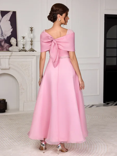 A-line Square Short Sleeves...