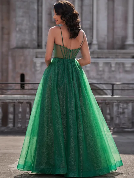 A-line Spaghetti Straps...