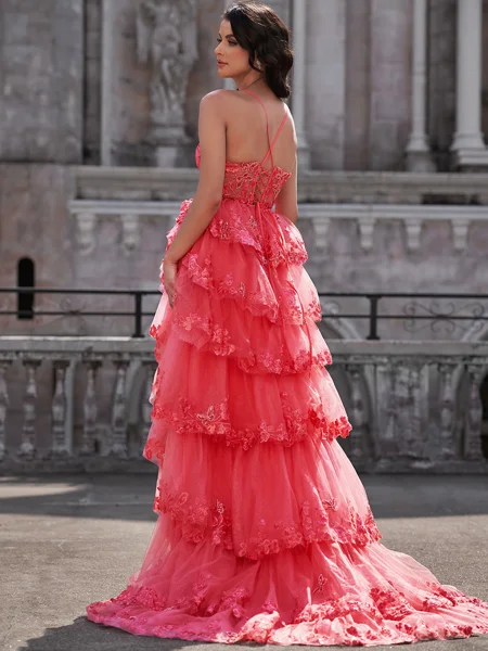 A-line V-neck Appliques...