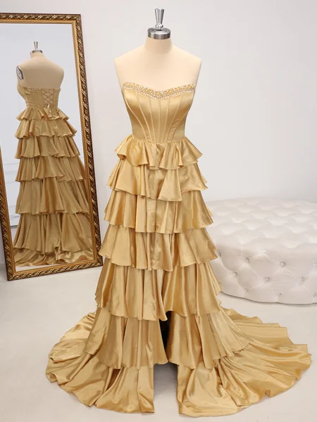 A-line Straight Cascading...