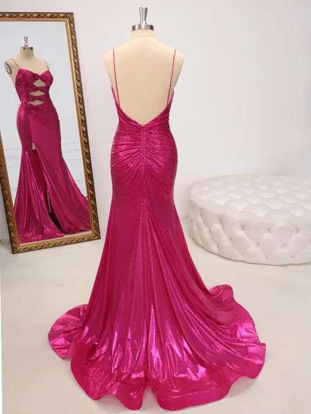 Sheath V-neck Bow Sweep...