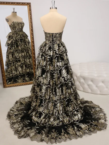 A-line Straight Appliques...