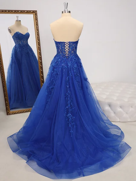 A-line Sweetheart Appliques...