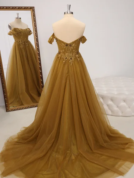 A-line Off-the-Shoulder...