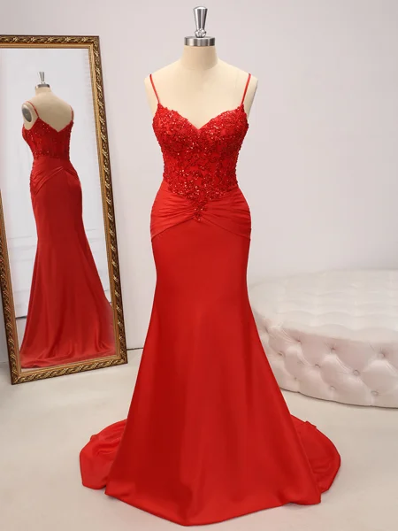 Sheath V-neck Appliques...