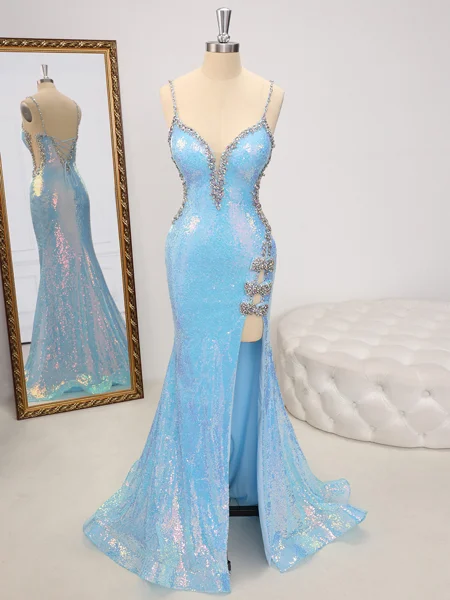 Sheath V-neck Rhinestone...