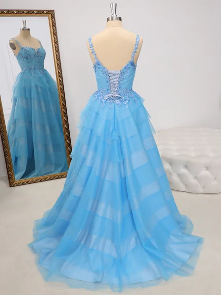 A-line Straps Appliques...