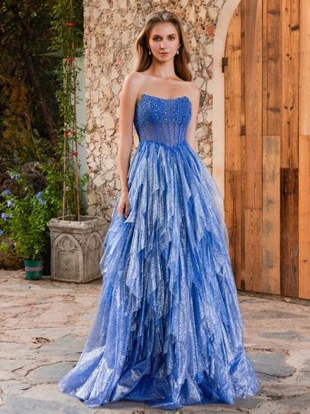 A-line Straight Cascading...