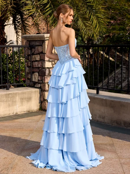 A-line Sweetheart Cascading...