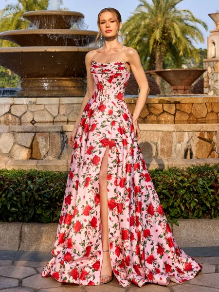 A-line Straight Pleated...